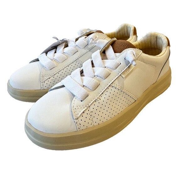 NEW Hey Dude Size 8 Karina Duo Classic White / Tan Sneaker Lace Up Women's NWT - Picture 12 of 13
